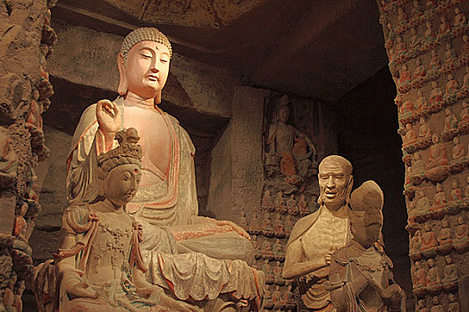 陕西西安钟山石窟佛像