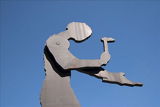 雕塑,正面,法兰克福,黑森州,德国,欧洲
