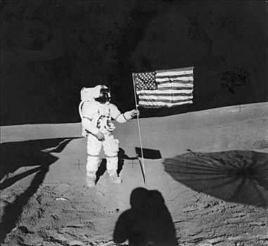 种植,美国国旗,阿波罗14号