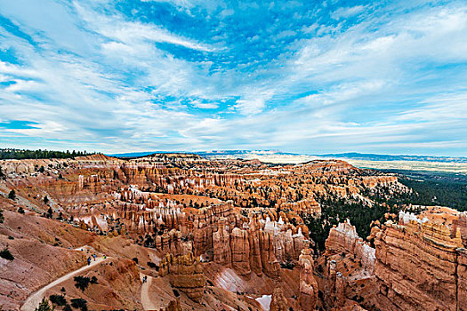风景,峡谷,红色,岩石,怪岩柱,沙岩构造,布莱斯峡谷国家公园,犹他,美国,北美