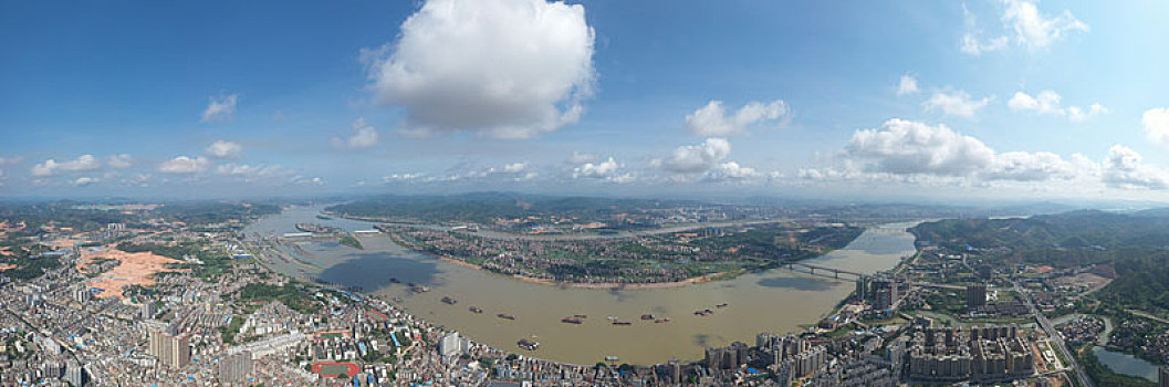 广西梧州,长洲水利枢纽风景旖旎如画卷