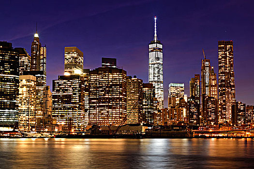 风景,布鲁克林大桥,公园,天际线,曼哈顿,纽约,美国