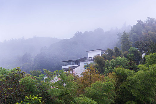 皖南坡山村田园风光