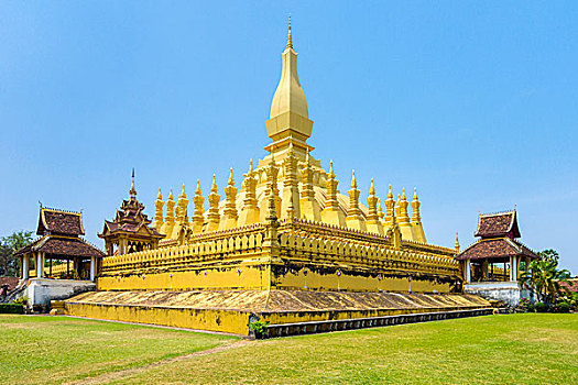 塔銮寺,金色,佛塔,万象,老挝,亚洲