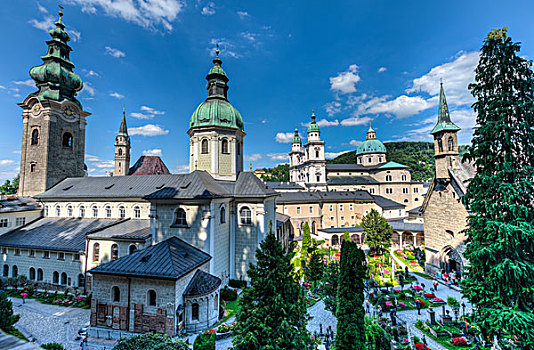 墓地,教区教堂,圣彼得,教堂,小教堂,地区,萨尔茨堡,奥地利,欧洲