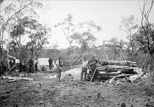 瀑布,金矿,西澳大利亚,1896年