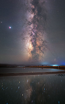 青海大柴旦翡翠湖星空银河