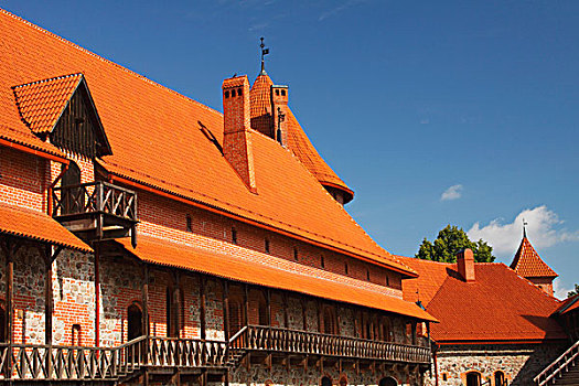 城堡,院落,特拉凯,立陶宛