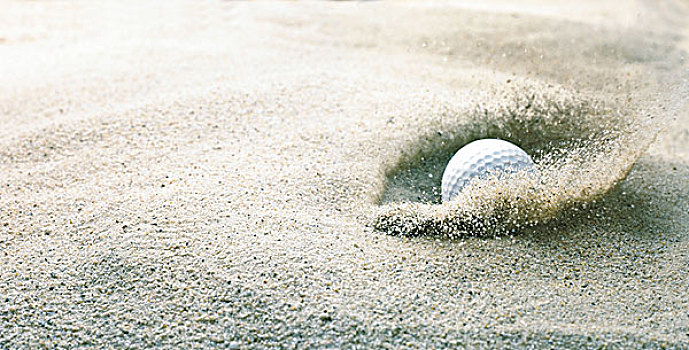 高爾夫球場,沙障,沙子,球,高爾夫,比賽,障礙,困難,復雜,高爾夫球,運動,愛好