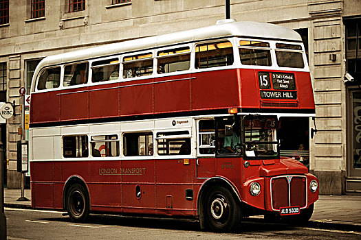 旧式,红色公交车