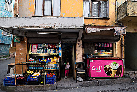 角,店,老,街道,伊斯坦布尔,土耳其