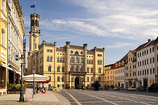 市政厅,市场,奥伯劳西茨,萨克森,德国,欧洲
