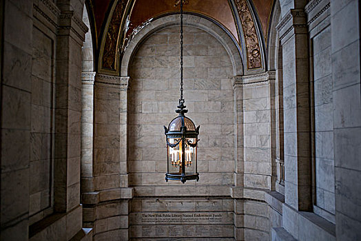 灯笼,纽约公共图书馆,市中心,曼哈顿,纽约,美国