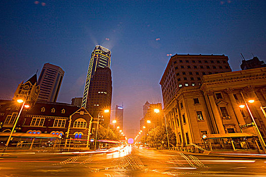 中山,道路,夜晚,大连,中国