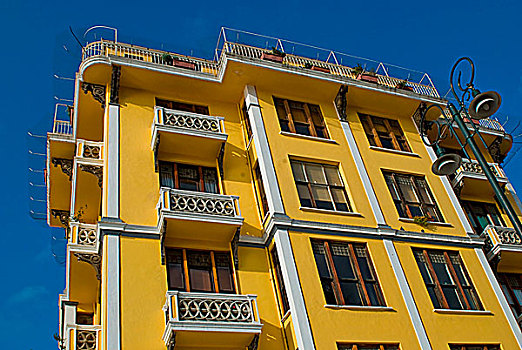 黄色,涂绘,建筑外观,伊斯坦布尔