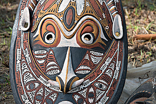 美拉尼西亚,巴布亚新几内亚,河,区域,湖,乡村,传统,雕刻,木质,面具,著名,大幅,尺寸