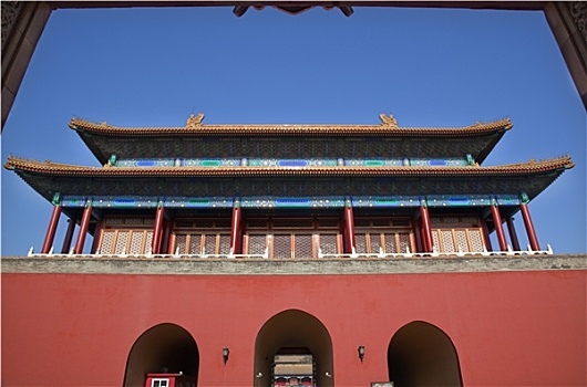 鸟居,门,故宫,宫殿,北京,中国