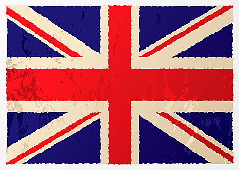 低劣,英国国旗,红色,白色,蓝色,老年