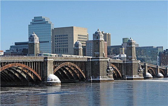 波士顿,风景,桥,河
