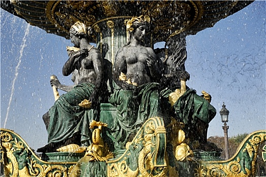 艺术,喷泉,地点,协和飞机,巴黎