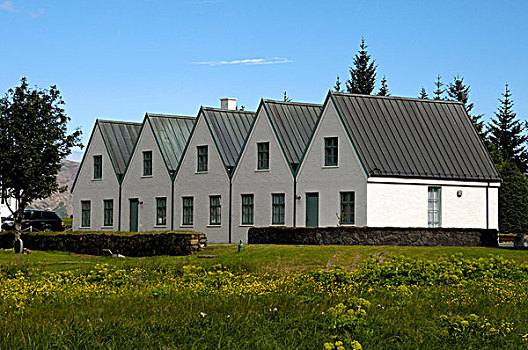 房子,五个,山墙,冰岛,欧洲