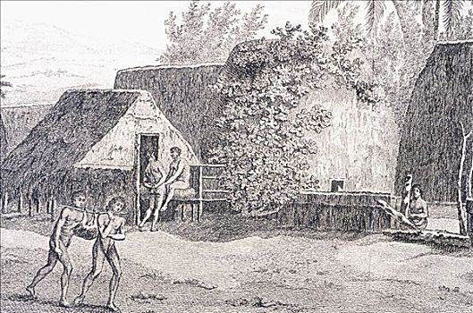 1778年,夏威夷,考艾岛,乡村,威美亚