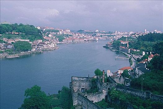 俯拍,城市,波尔图,葡萄牙