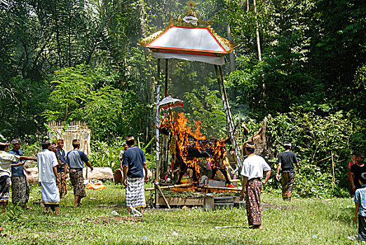 巴厘岛,印度教,葬礼,典礼,火葬,神祠,靠近,乌布,印度尼西亚,东南亚,亚洲