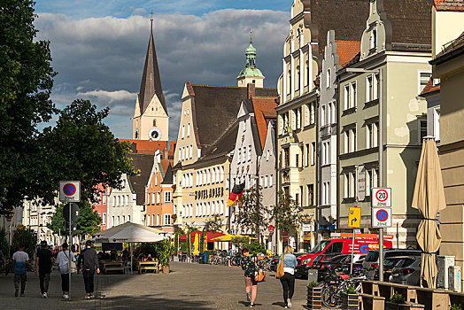 老城,塔,教堂大街,因格尔斯塔德特,上巴伐利亚,巴伐利亚,德国,欧洲