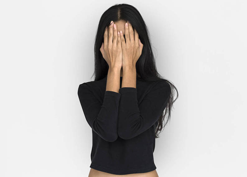 女人,捂脸,棚拍,头像,概念_高清图片_全景视觉