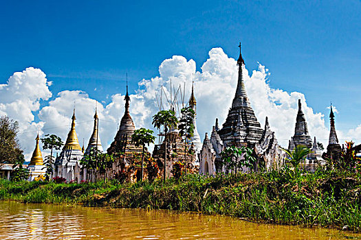 塔,茵莱湖,掸邦,缅甸,大幅,尺寸