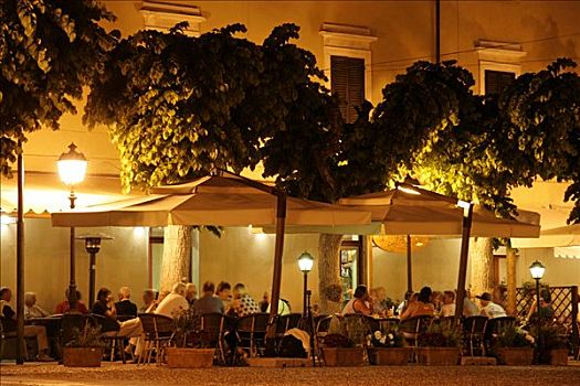 餐馆,晚上,码头,厄尔巴岛,里窝那,托斯卡纳,意大利