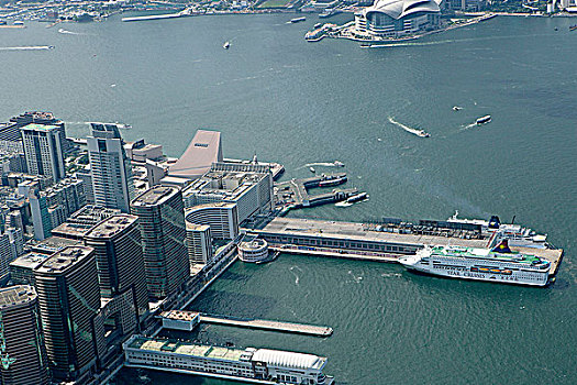航拍,俯视,海洋,车站,九龙,香港