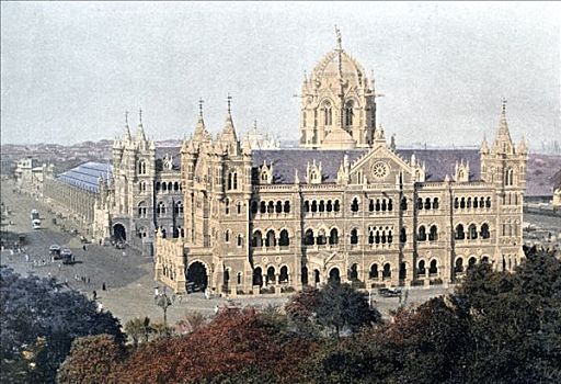 维多利亚车站,孟买,印度,迟,19世纪,艺术家