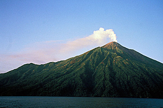 大洋洲,印度尼西亚,苏拉威西岛,烟,火山