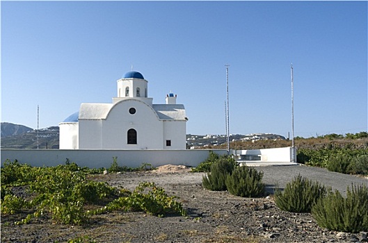 教堂,靠近,岛屿,锡拉岛,希腊