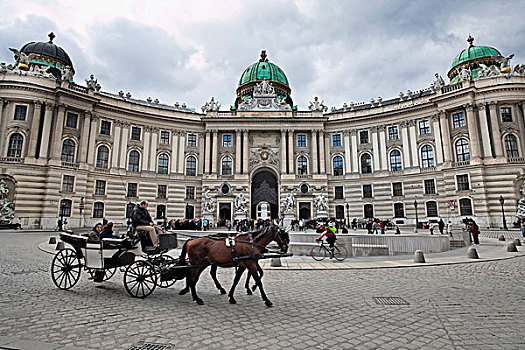 出租车,正面,霍夫堡,皇家,宫殿,维也纳,奥地利,欧洲