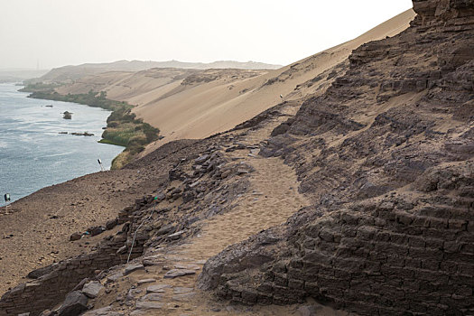 沙丘,风景,靠近,阿斯旺,埃及