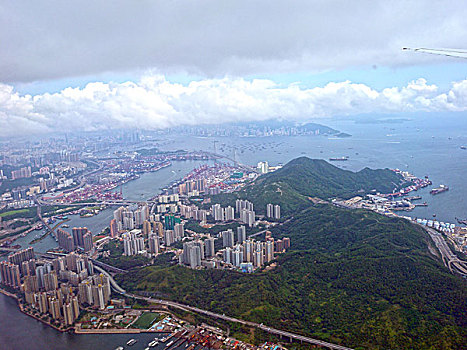 香港,建筑,都市,高楼大厦,繁华,维多利亚海湾,航拍,鸟瞰,6