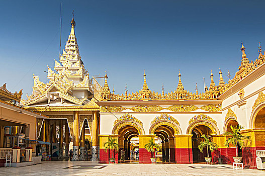 金色,佛,庙宇,惊奇,建筑,佛教,曼德勒,缅甸