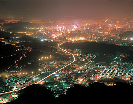 夜晚,场景,中国,城市