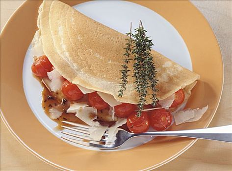 西红柿,薄烤饼