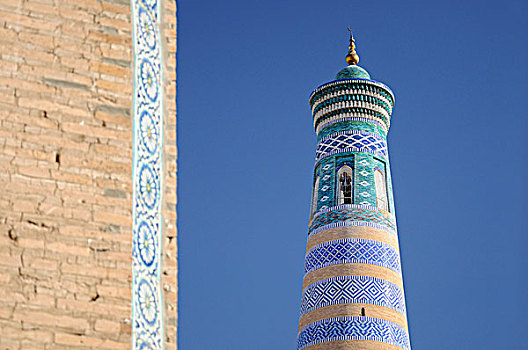 乌兹别克斯坦,希瓦,城镇,尖塔
