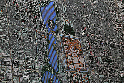 北京市规划展览馆沙盘中南海鸟瞰图