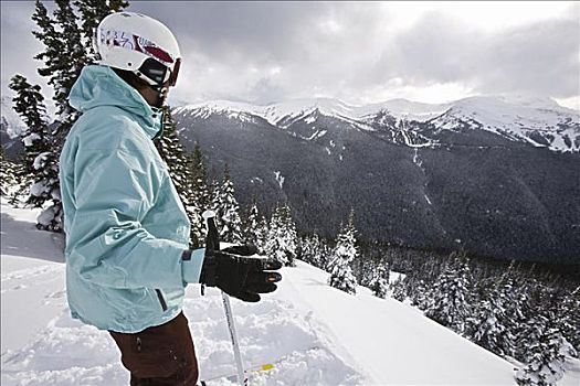 男人,滑雪,黑梳山,不列颠哥伦比亚省,加拿大