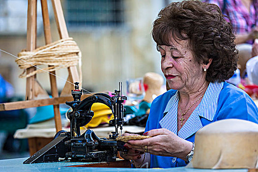 女人,缝纫机,工匠,市集,花园,佛罗伦萨,托斯卡纳,意大利
