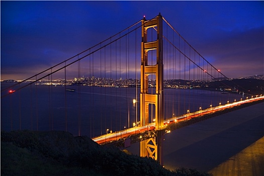 金门大桥,高,晚间,旧金山