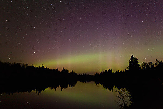 北极光,上方,水,桑德贝,安大略省,加拿大