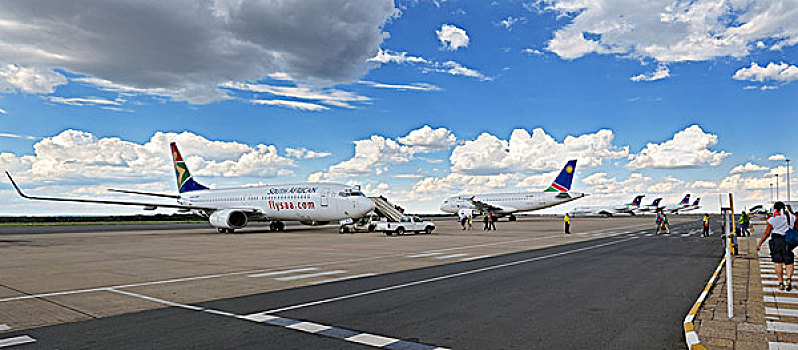 喷气式飞机,国际机场,温得和克,纳米比亚,非洲