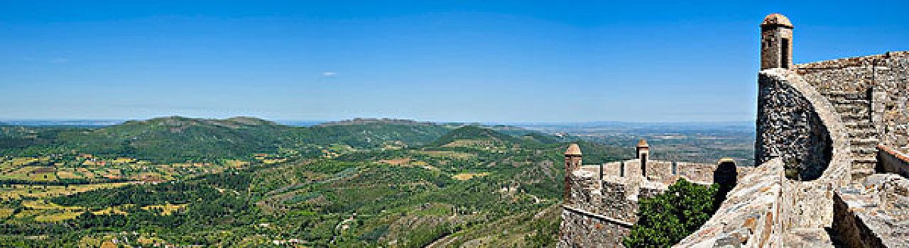 城堡,瞭望塔,上方,葡萄牙,欧洲